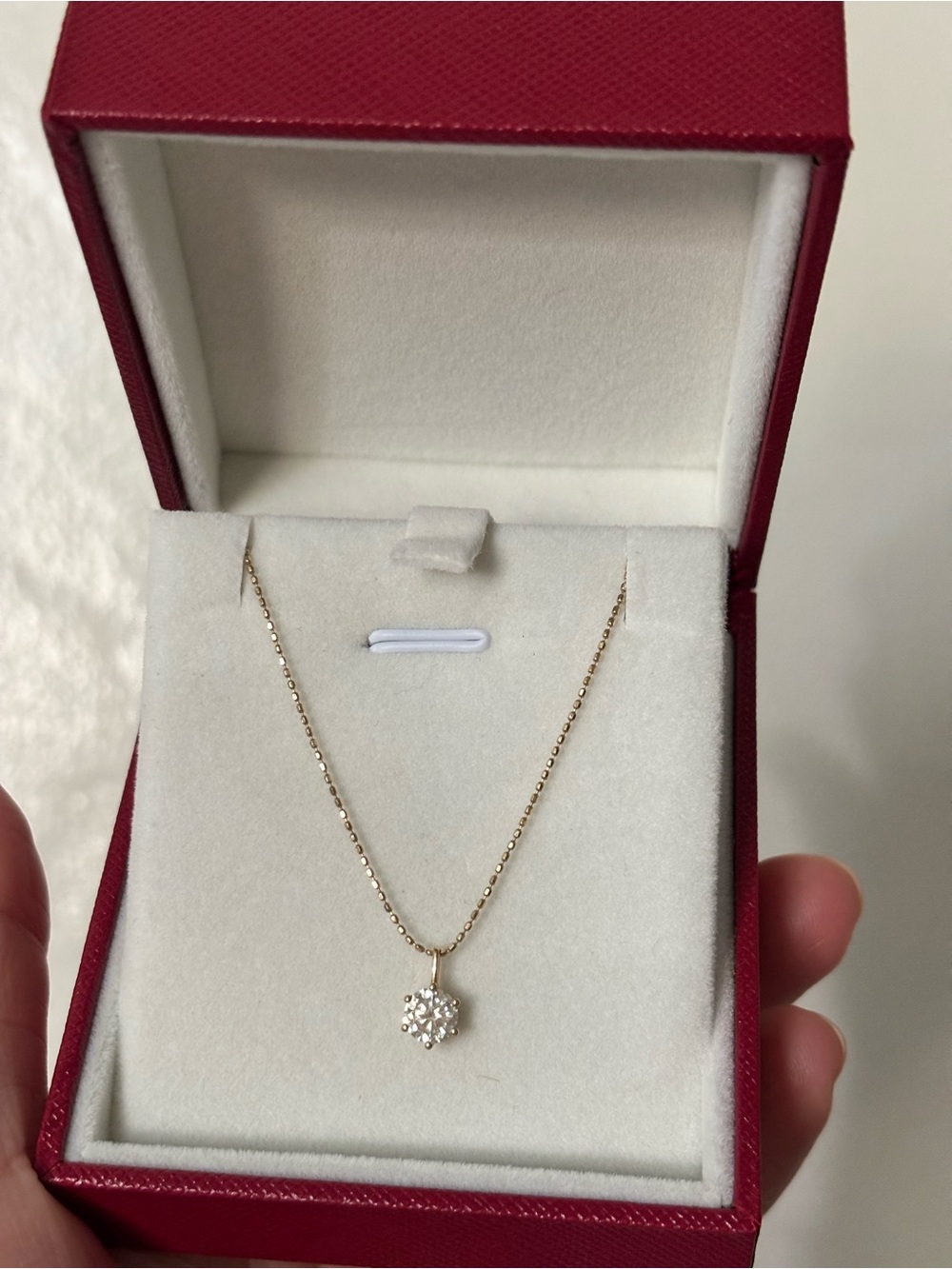 18K gold 0.6 CT real diamond necklace
